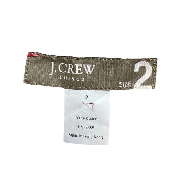 J. Crew Shorts Tie Die Chinos Khakis Red White High Rise Pockets Zip Women 2 - Picture 3 of 7
